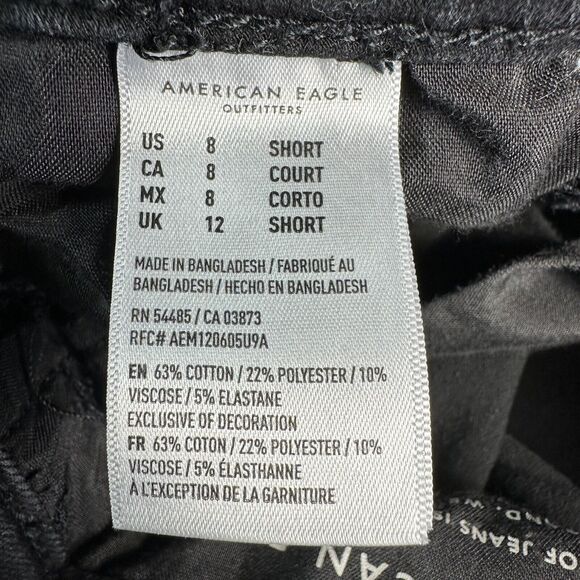 American Eagle SUPER HI RISE JEGGING Size 8 Short Black Jeans Denim Pants 26x24 - Picture 12 of 13